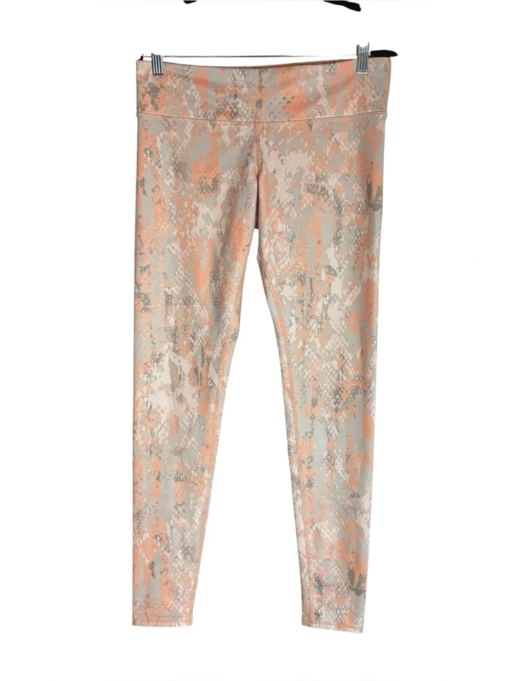 Alo Yoga Abstract Snake Print High Rise Leggings Peach Gray 28” Inseam